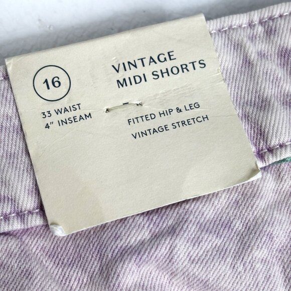 Universal Threads Vintage Midi Shorts Light lavender Wash NWT   Universal threa - Picture 4 of 10